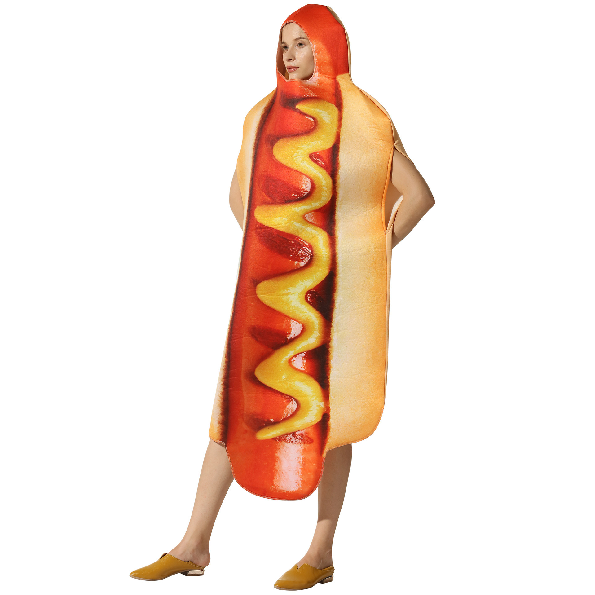 Women'S Vacation Accessories - Funny 3D Print Hot Dog Hooded