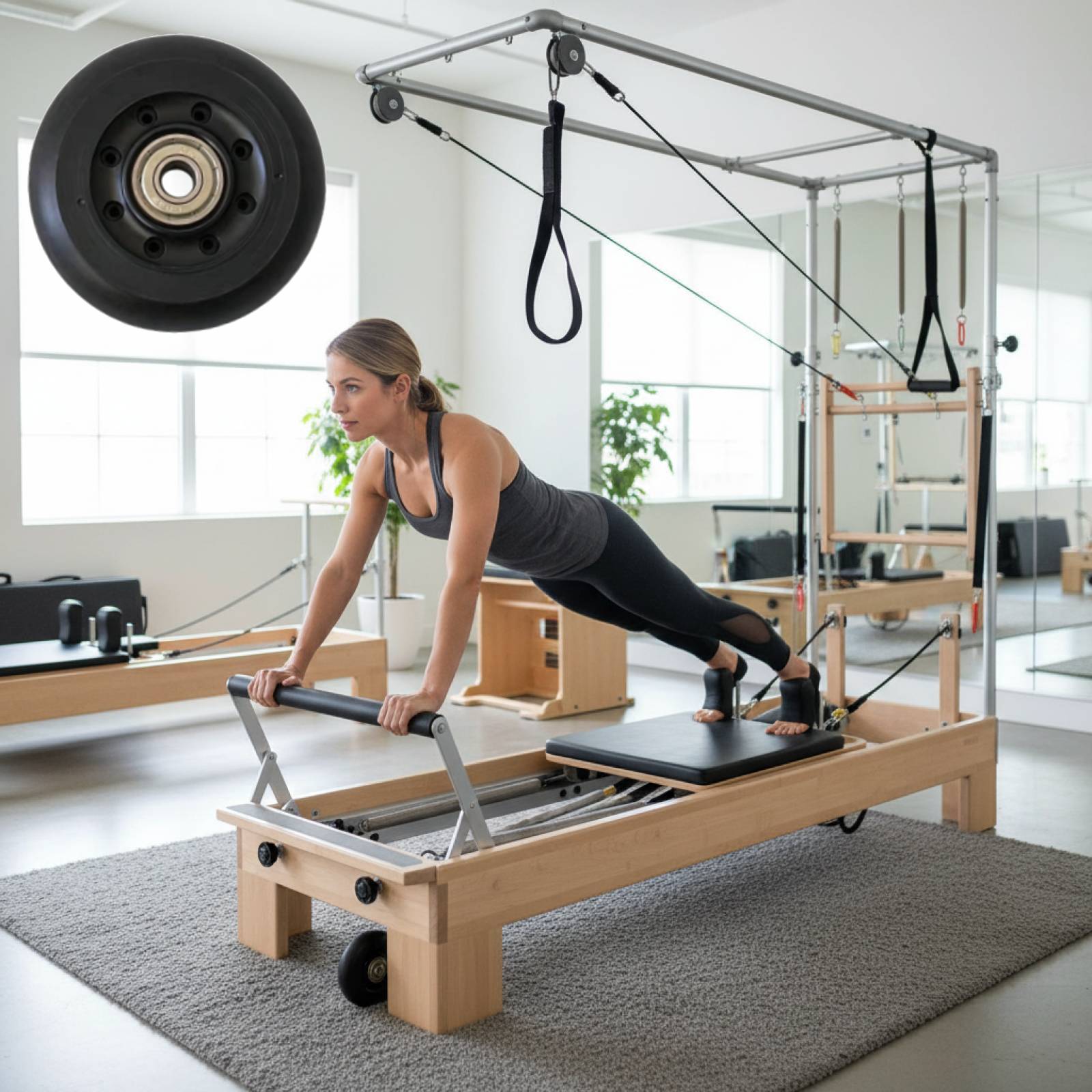 Women'S Exercise Accessories - Pilates Reformer Wheel Black Women Maintenance