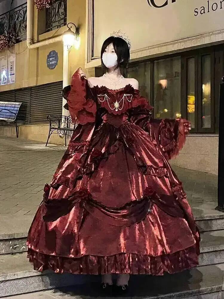 Women'S Vacation Accessories - Beauty Princess Dress Red Lolita Skirt