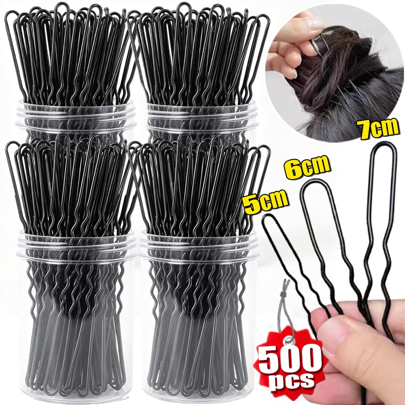 Women Accessories Wholesale China - U-shaped Hairpin Straight Hair Clip Black