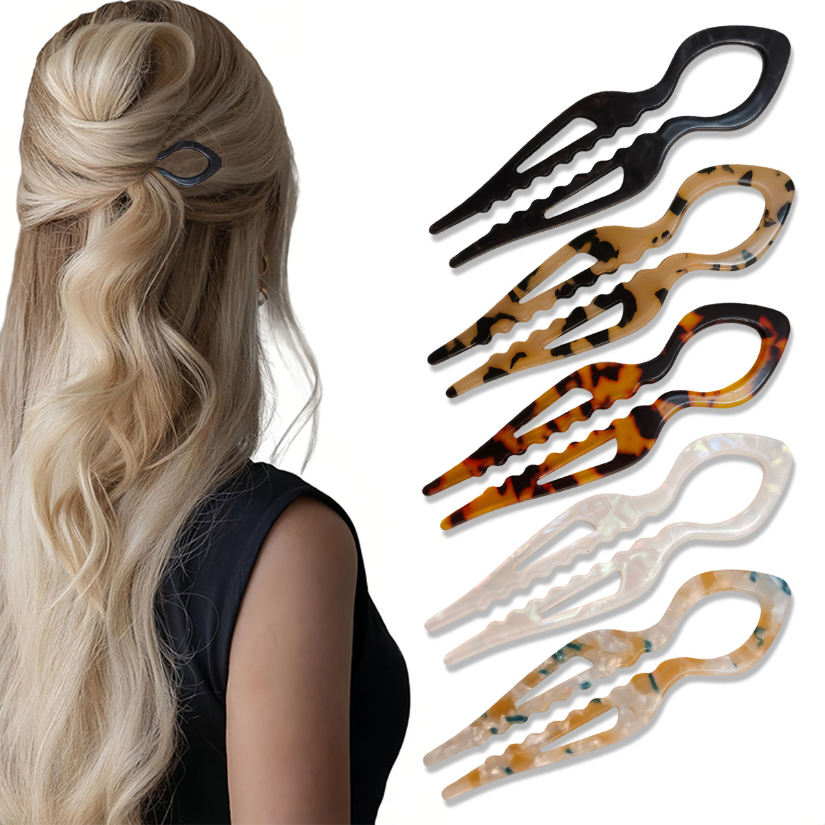 U-Shaped Hair Sticks Tortoises - огляд і ціна Women Accessories Wholesale