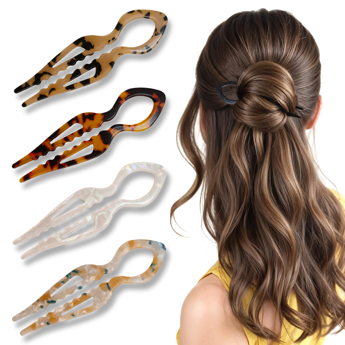 U-Shaped Hair Sticks Tortoises - огляд і ціна Women Accessories Wholesale