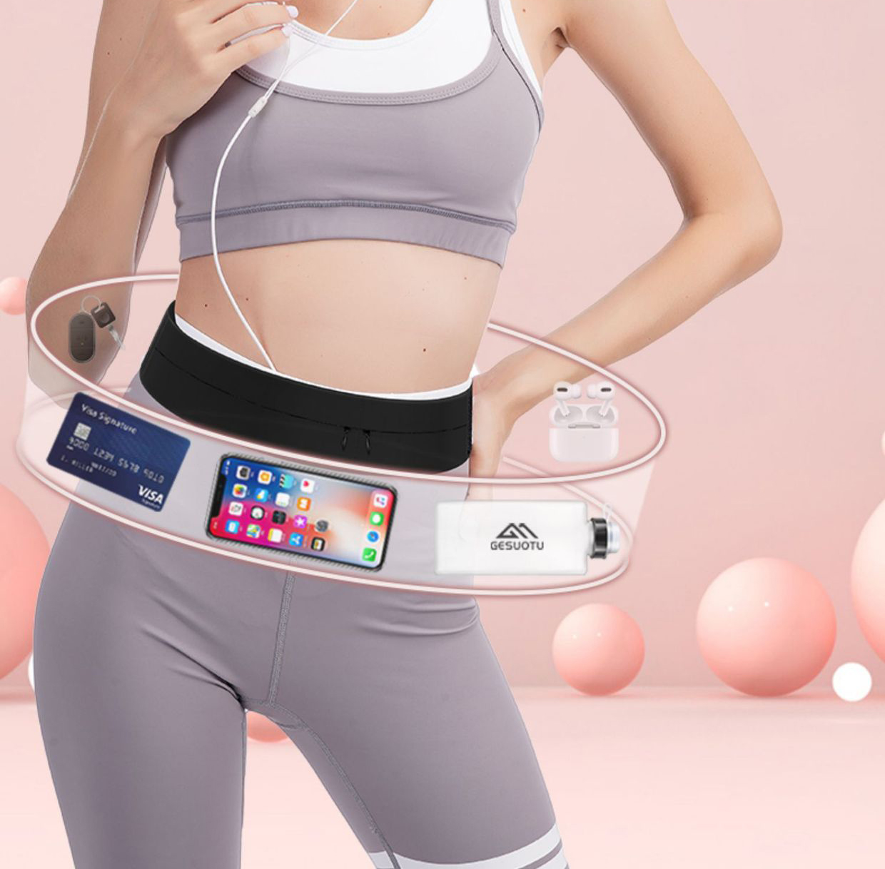 Running Belt Waist Bag with Wa - огляд і ціна Women'S Exercise Accessories