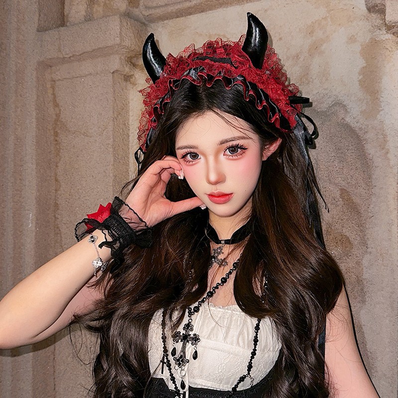 Japanese Gothic Lace Bow Headb - огляд і ціна Women Accessories Photos