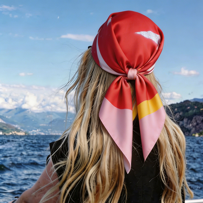 Fashion Color Block Print Squa - огляд і ціна Women'S Vacation Accessories