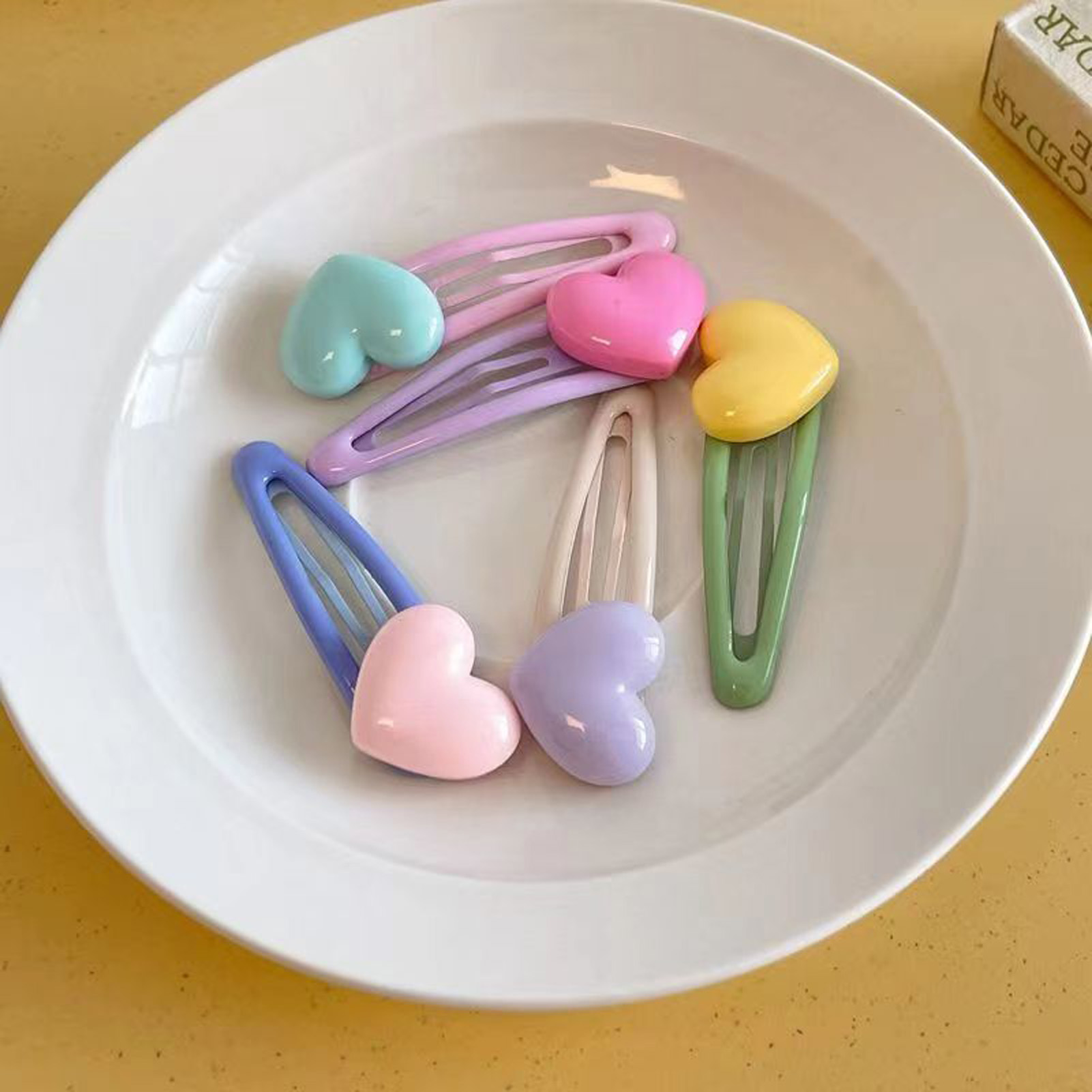 5pcs Cartoon Heart Hair Clips  - огляд і ціна Women Accessories Wholesale China