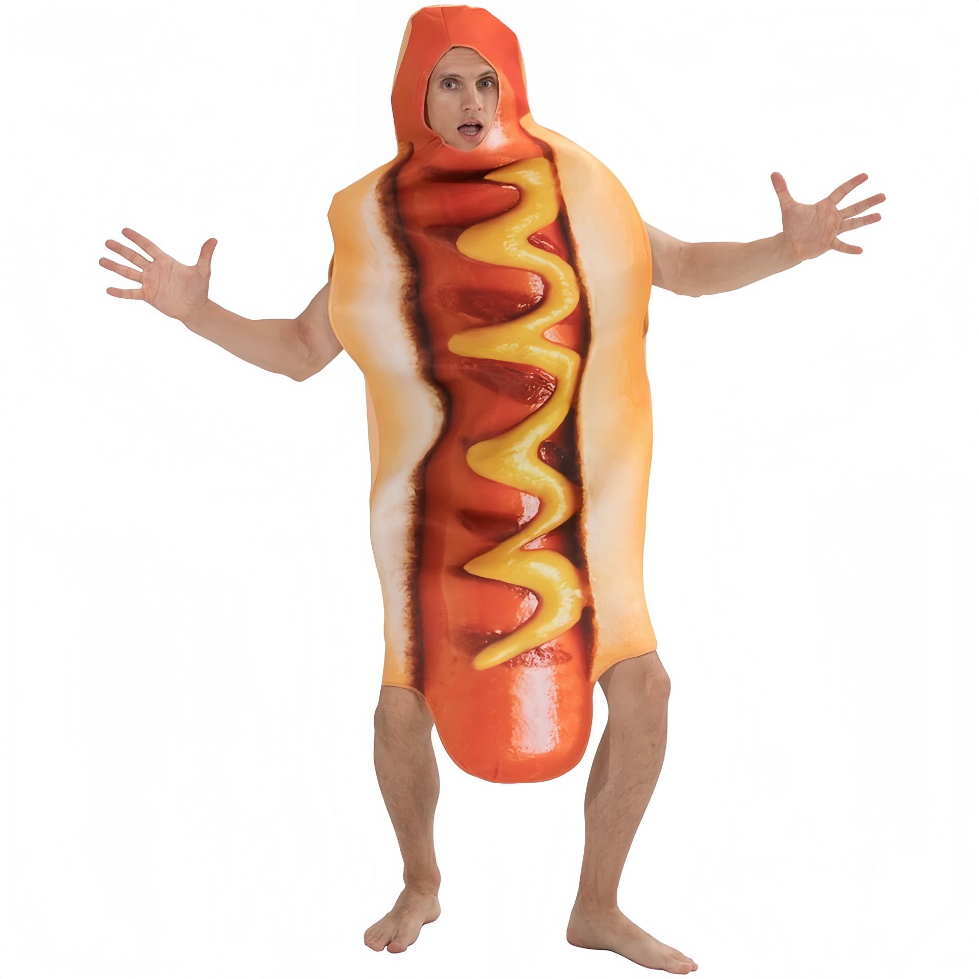 Funny 3D Print Hot Dog Hooded  - огляд і ціна Women'S Vacation Accessories