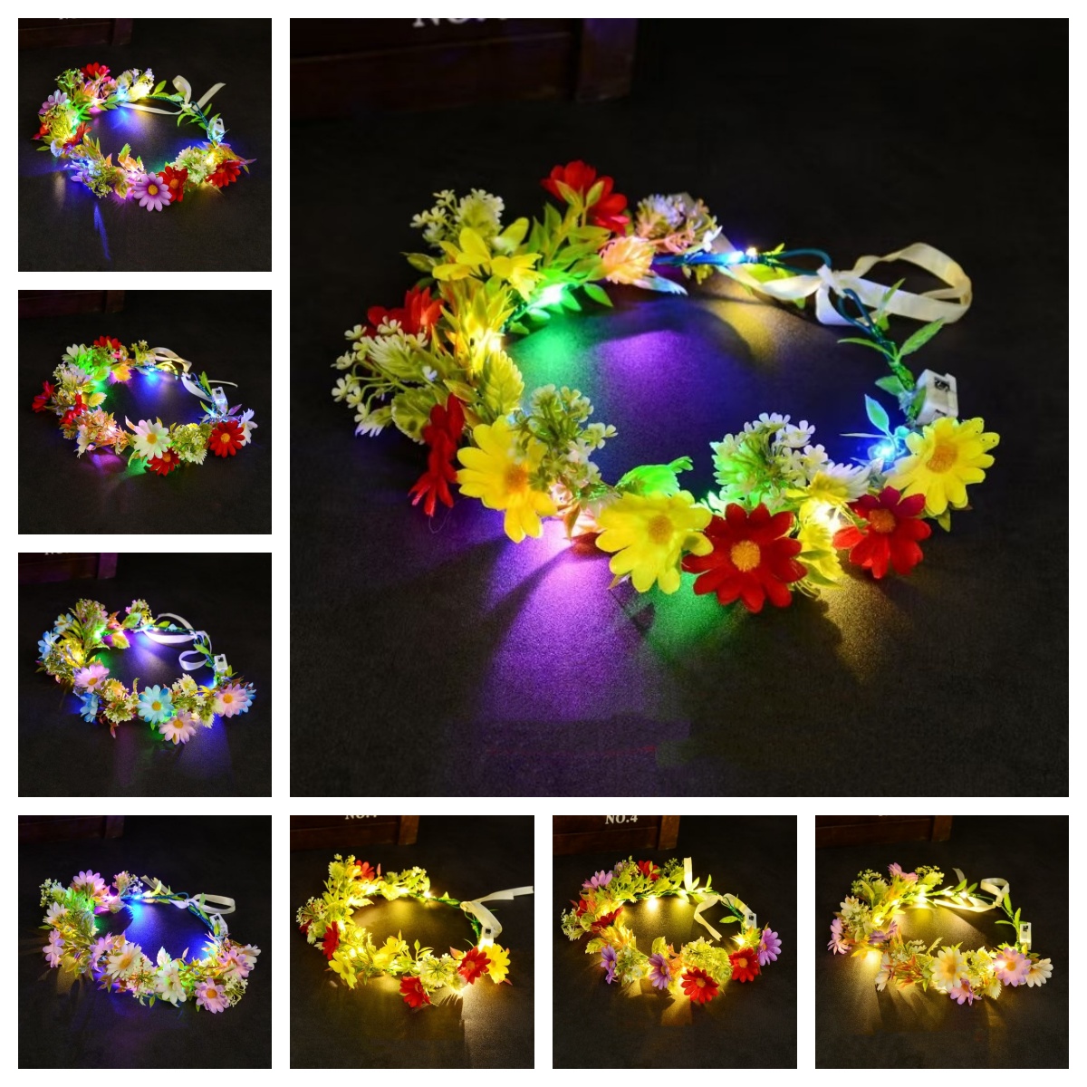 LED Light Up Flower Crown Head - огляд і ціна Women Accessories Photos