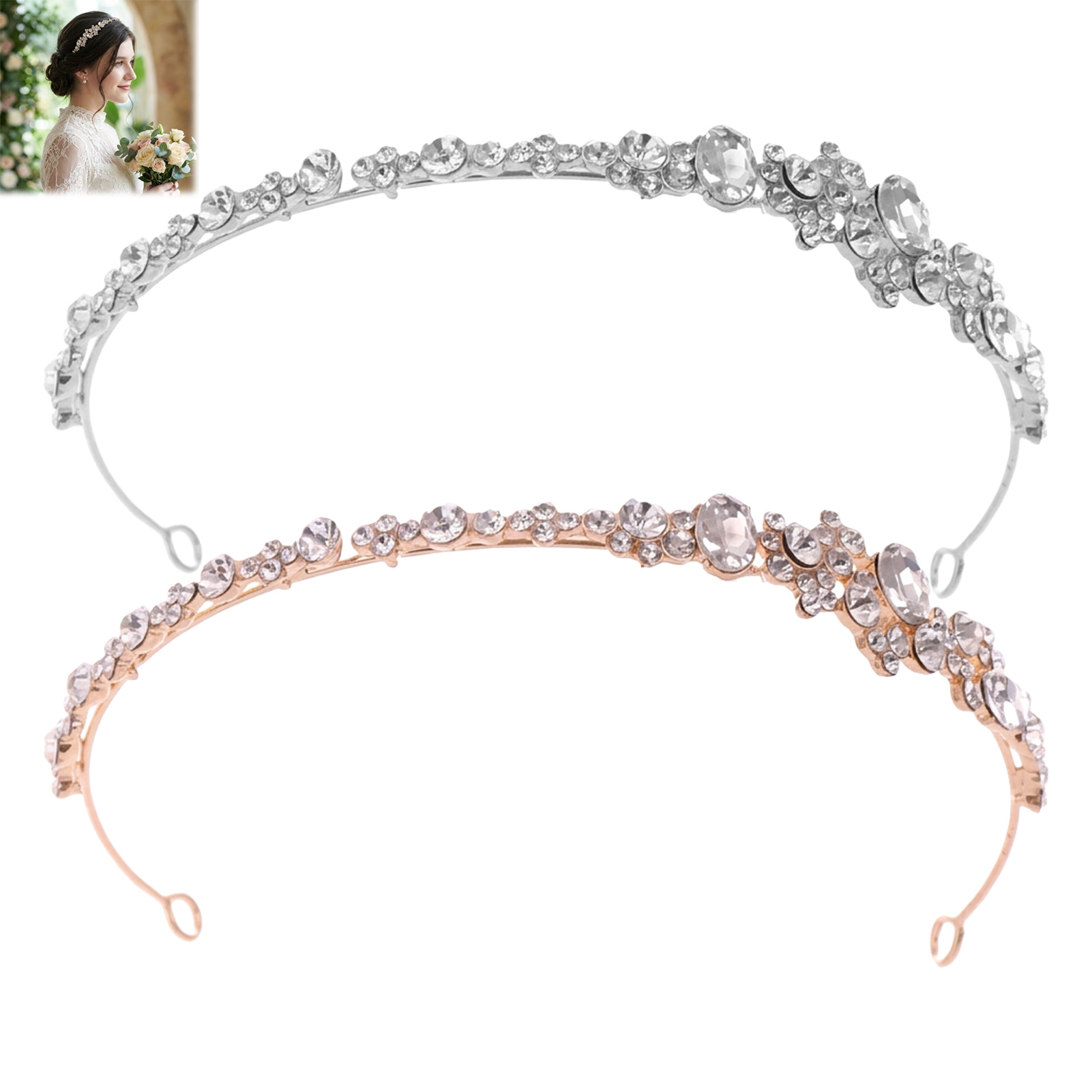 Alloy Rhinestone Crown Headban - огляд і ціна Women Accessories For Wedding